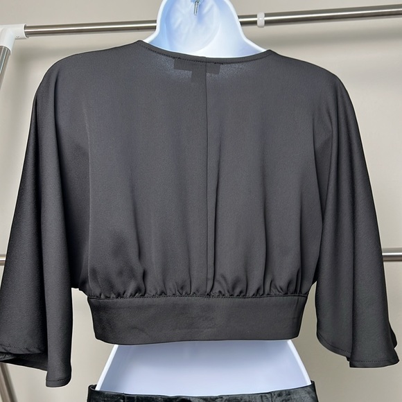 Missguided Black Satin Blouse NWOT - Picture 2 of 3